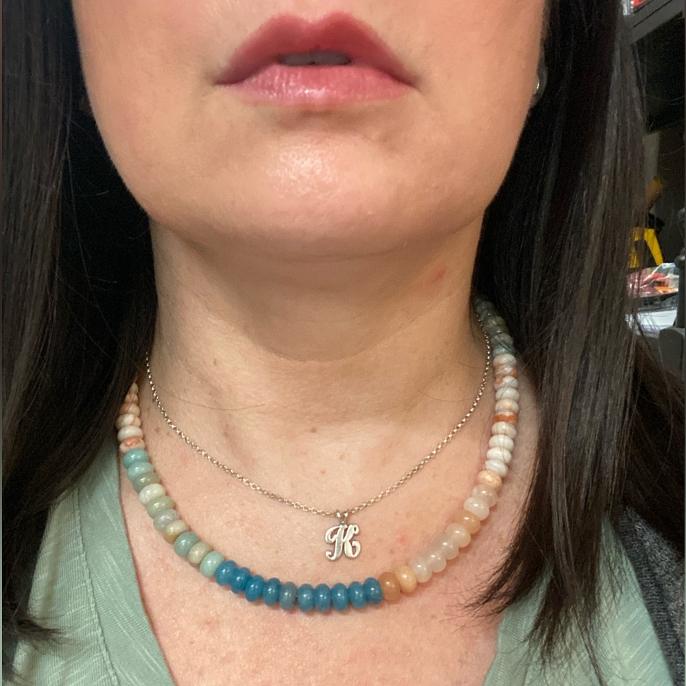 Beachy Minimal Genuine Gemstone Necklace Natural Sterling Clasp